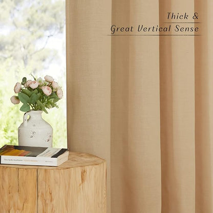 NICETOWN Burlap Linen Kitchen Curtains 36 inch Length, Decorative Thick Flax - Image 5