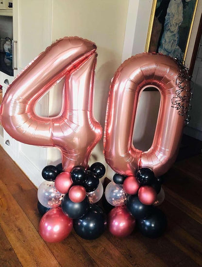 Rose Gold 45 Number Balloons, 40 Inch Giant Number 45 Balloons Foil Mylar - Image 6