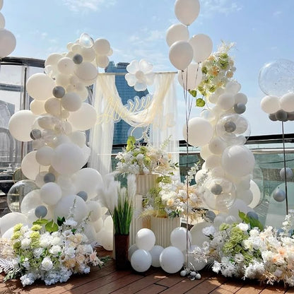 Awenztech 120pcs 5 inch White Latex Balloons | Engagement, Bridal Shower - Image 4