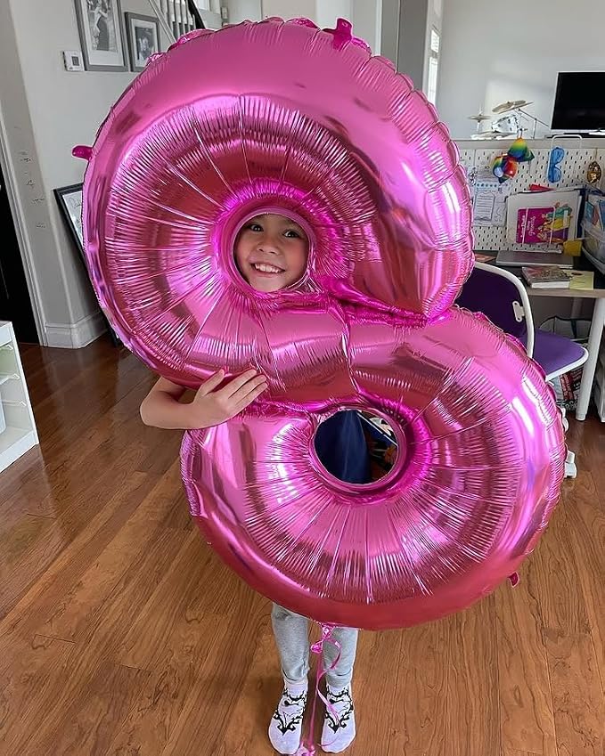 0 Balloon - Pink Birthday Number Balloons, 40 Inch Decorations Men Women | Pink - Image 9