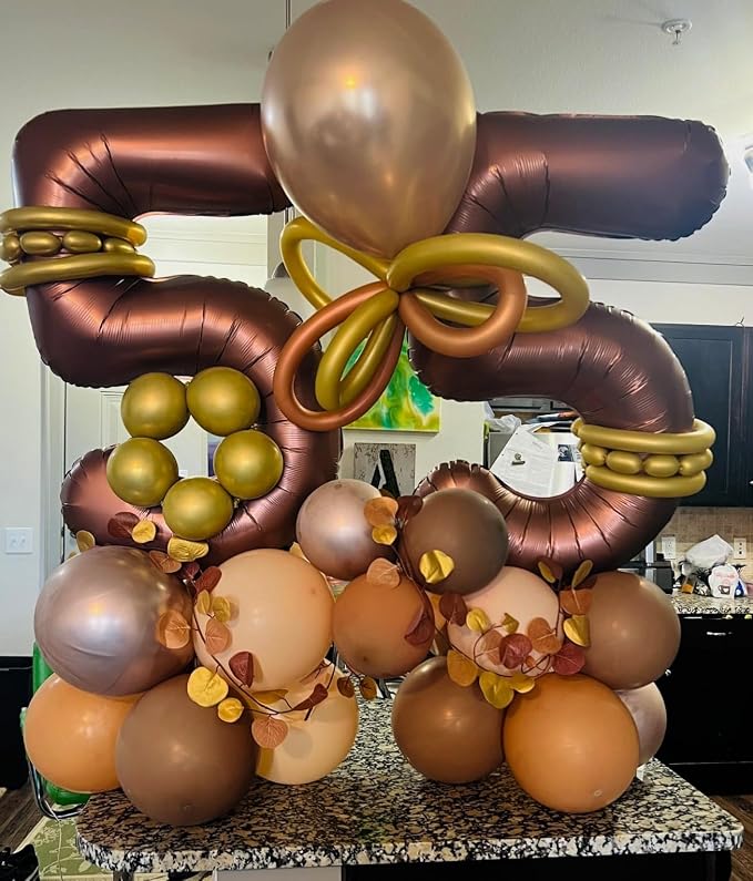 Number Balloons 40 Inch Coffee 4 Balloon - Image 4