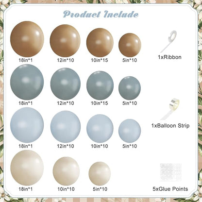 Blue and Brown Balloon Arch Kit - Image 2