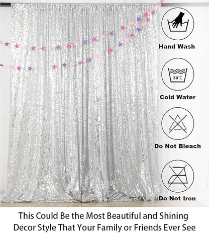 ShinyBeauty Silver Sequin Photo Backdrop 7x7ft - Image 5