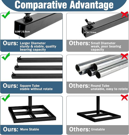 10x10FT Backdrop Stand Heavy Duty Pipe and Drape Kit Black | Adjustable Metal - Image 5