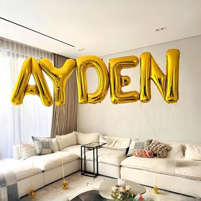 40 Inch Gold Alphabet Balloons - Image 5