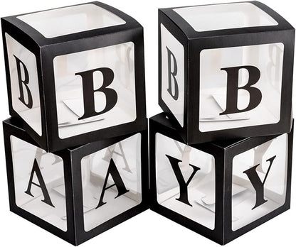 4pcs Transparent Baby Boxes, Gender Reveal Party Decorations by OWPFJG