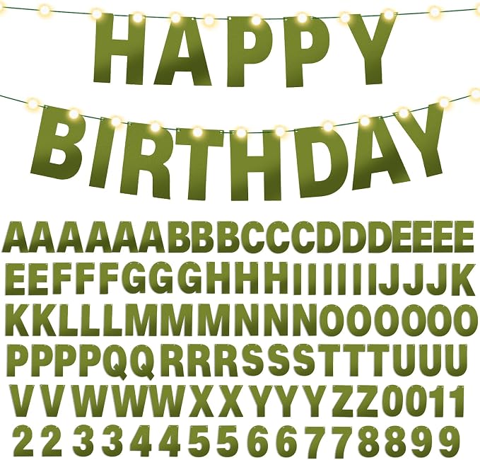 TaoBary 112 Pcs DIY Letter Kit Glitter Customizable Banner Letters Include 107 by TaoBary