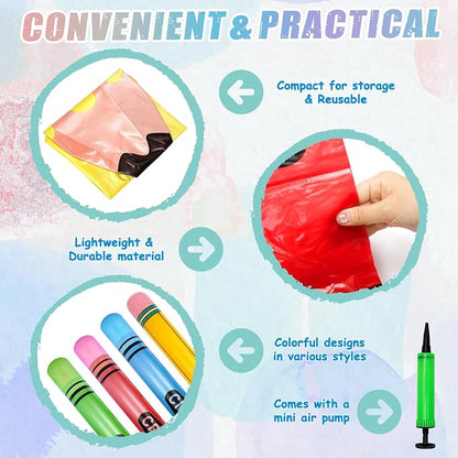 16 Pcs Large Inflatable Pencil Balloons Set Jumbo Inflatable Crayons Giant - Image 4