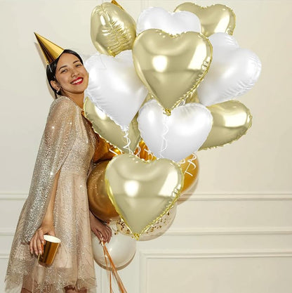 Biapian Pastel Gold Heart Balloons - Image 6