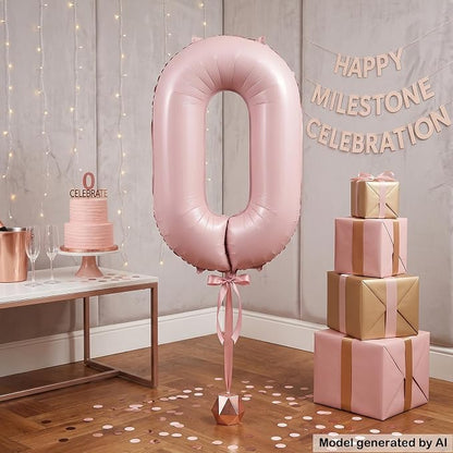 40 Inch Light Pink Number 0 Balloon - Image 5