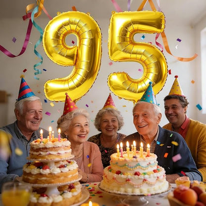 40 Inch Number 95 Balloons for 95th Birthday Party Decorations, 0-100 Gold - Image 2
