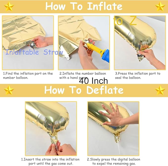 40 Inch Letter Balloons Gold Foil - Image 4