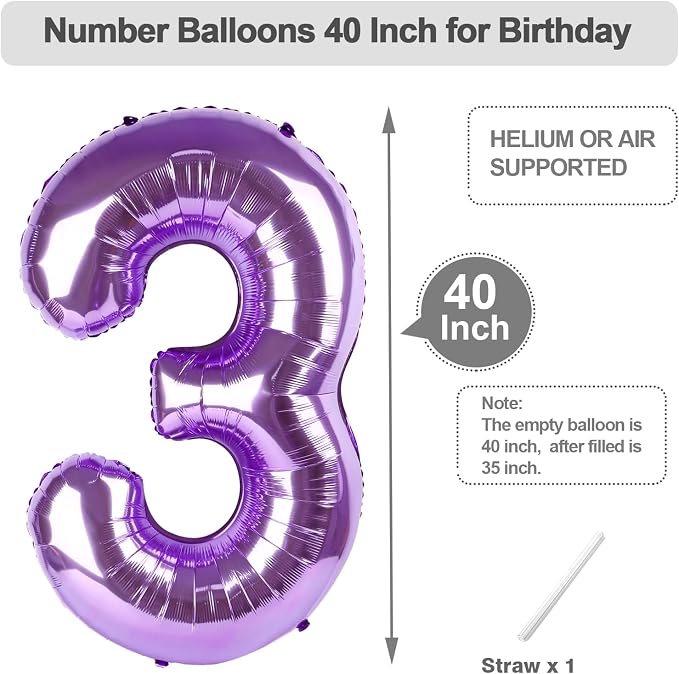 Numbers 12 Balloon 40Inch Purple Balloons - Image 5