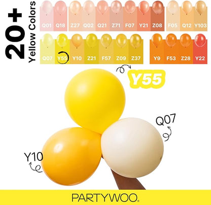 PartyWoo Yellow Balloons 127pcs Matte Yellow Color 18 12 10 5 Inch | 18 12 10 5 - Image 4