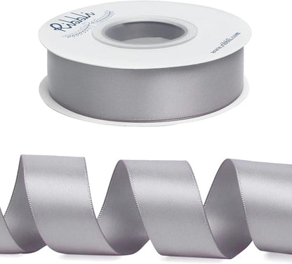 Ribbli Silver Double Faced Satin Ribbon, 1” x Continuous 25 Yards, Use - Image 2