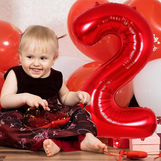 Red Number 26 Balloons, 40 Inch Big Large Foil Number Balloons, Jumbo Giant - Image 3