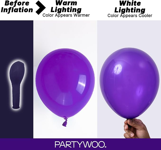 PartyWoo Dark Purple Balloons 140pcs Royal Purple Color 18 12 10 5 Inch | 18 12 - Image 4