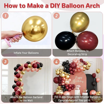 Burgundy Balloon Garland Arch Kit - Image 3