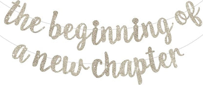 BEISHIDA Champagne Pre-Strung Glitter The Beginning of A New Chapter Banner | by Beishida