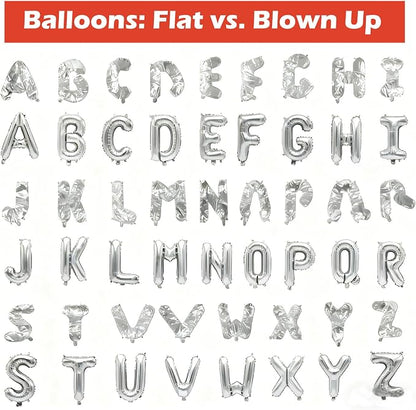 36 Pcs Silver Letter Balloons, Custom A-Z Set - Image 4