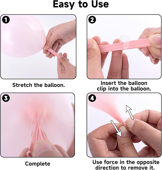 jijAcraft Transparent Balloon Clips 100PCS, Tie-Free Balloon Clips - Image 3