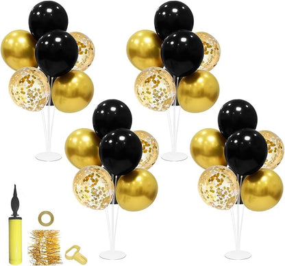 ZJDHPTY 4 Set Black and Gold Balloon Stand Table Centerpieces Party Decor | - Image 9
