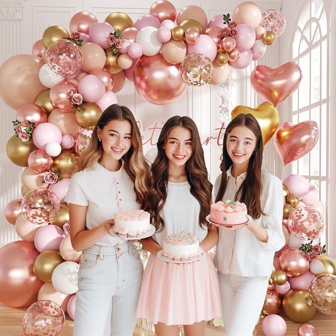 Rose Gold Balloon Garland Arch Kit - Image 4