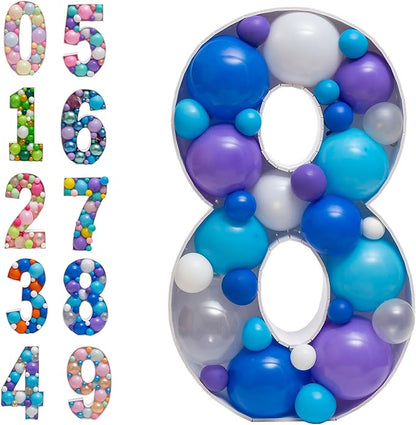 Mosaic Balloon Frame Numbers 8 Pre-Cut Large Foam Board Sign Cut-out by JoyBoxDesign