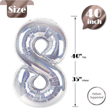 Laser Silver 8 Balloon - Image 5