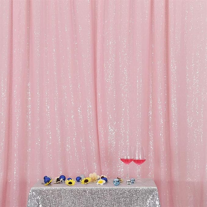 Eternal Beauty Pink 3mm Sequin Backdrop 10x10 Ft - Image 3