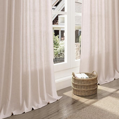 Natural White Linen Curtains 96 Inches Long - Image 5