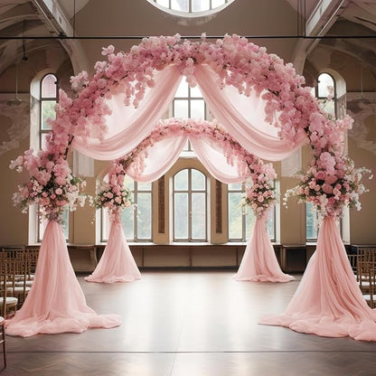 Blush Wedding Arch Draping Fabric Backdrop Drapes Sheer 4 Panels | 28.7"x20FT - Image 6
