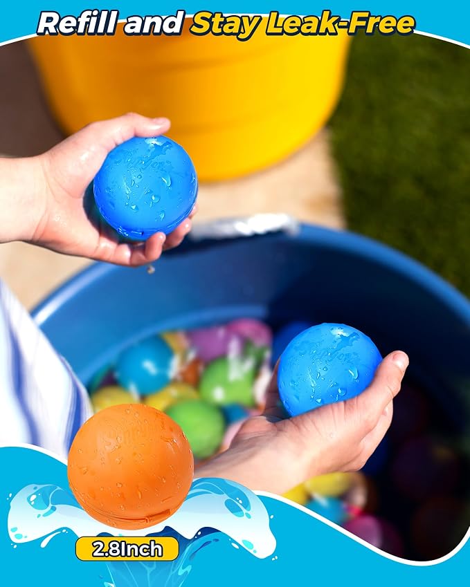 Tlitlimom 16Pcs Reusable Water Bomb Balloons, Pool Beach Toys - Image 6