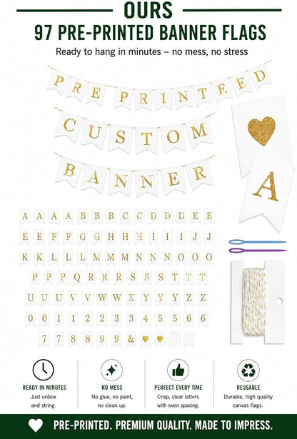 Pre-Printed Banner Kit – 97 White CANVAS Flags - Image 6