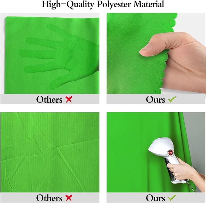 Green Screen Backdrop for Photoshoot, Fabric 10x10ft | Polyester Studio Photo - Image 6
