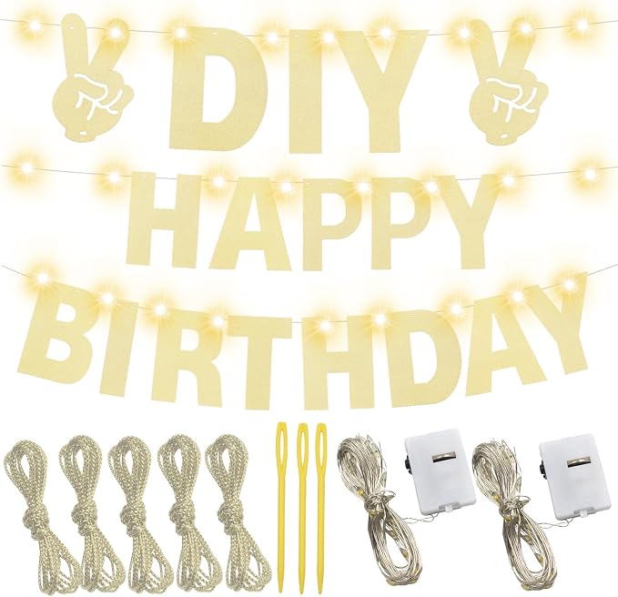 167Pcs DIY Glitter Customizable Banner Kit Custom Banners DIY Happy Birthday - Image 2