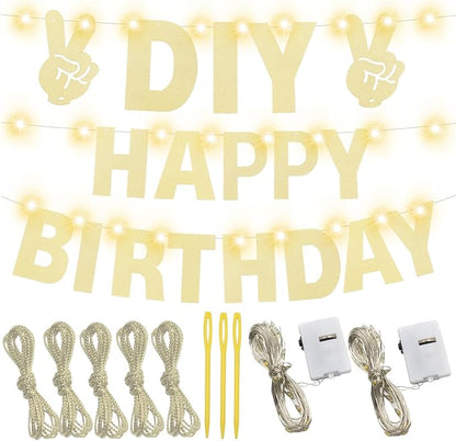 167Pcs DIY Glitter Customizable Banner Kit Custom Banners DIY Happy Birthday - Image 2