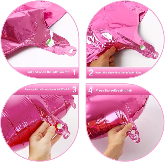 Pink Number 4 Balloon 40 inch, Balloon numbers party supplies, deco photo shoot - Image 3