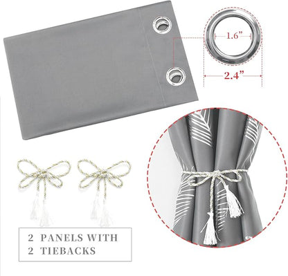 Grey Blackout Curtains 90 Inches Long, Grommet Curtains - Image 4
