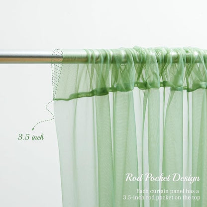 10x10ft Olive Green Tulle Backdrop Curtain - Image 7