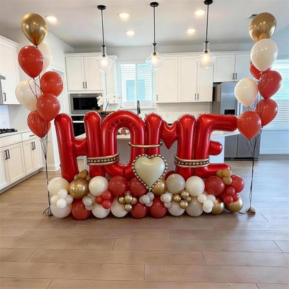 Red HOME Balloons 40 Inch, Large HOME Letter Banner - Image 4