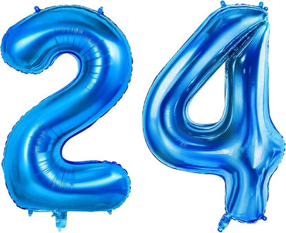 Number 24 Balloons for 24th Birthday Party Decorations, 0-100 Large No.24 by Joycard