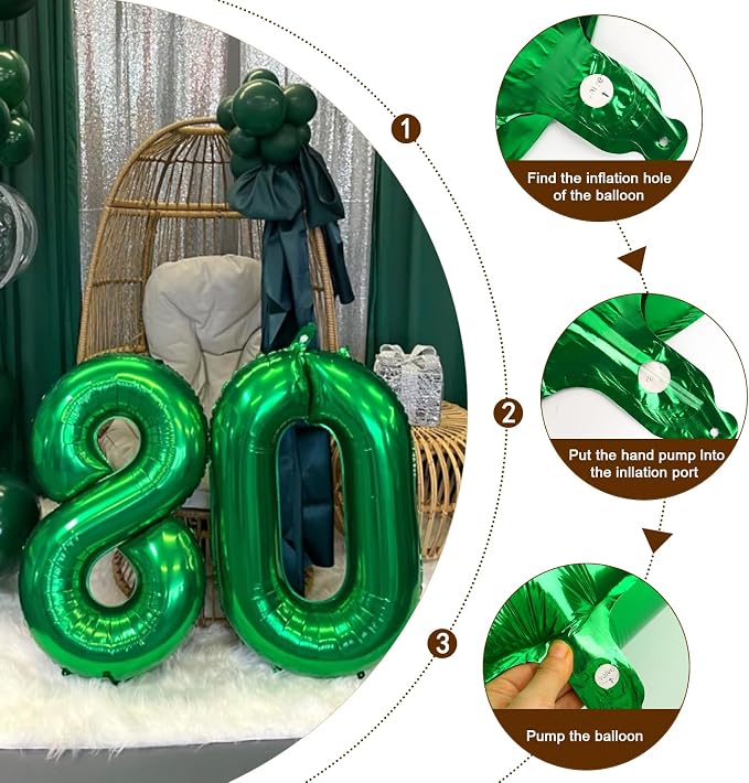 0 Balloon 40 inch Dark Green Number Balloons - Image 5