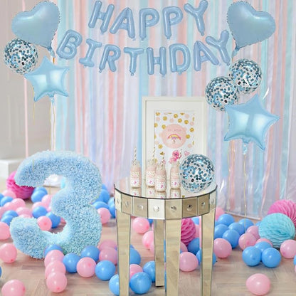 27 Pcs Light Blue Birthday Decorations, 3D Letters Light Blue Happy Birthday - Image 3