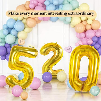 Number 52 Balloons for 52nd Birthday Party Decorations, 0-100 Large No.52 - Image 6