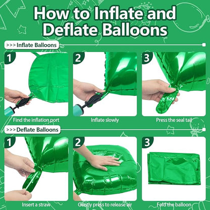 NISOCY 36PCS Metallic Green Square Foil Balloons Wall Backdrop | Double Sided - Image 3