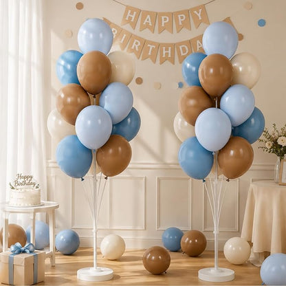 Blue Brown 10” Balloons Column Kit - Image 7