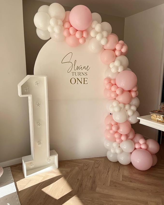 Pink and White Latex Balloons, Baby Shower Party Decorations - Image 3