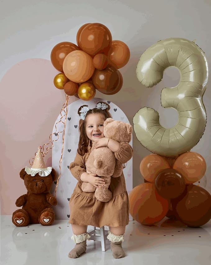 6 Balloon - Cream Birthday Number Balloons, 40 Inch Decorations Men Women | - Image 7