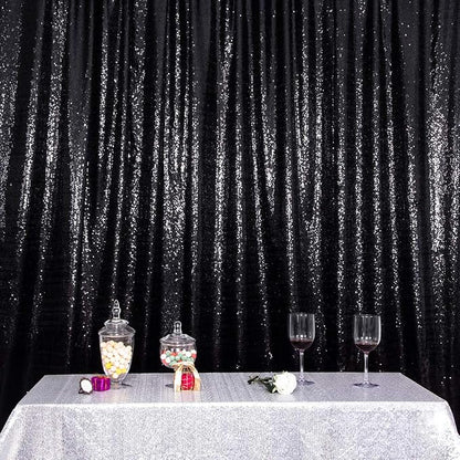 SquarePie 8x10ft Black Sequin Backdrop, High Density Non-Transparent Glitter - Image 4